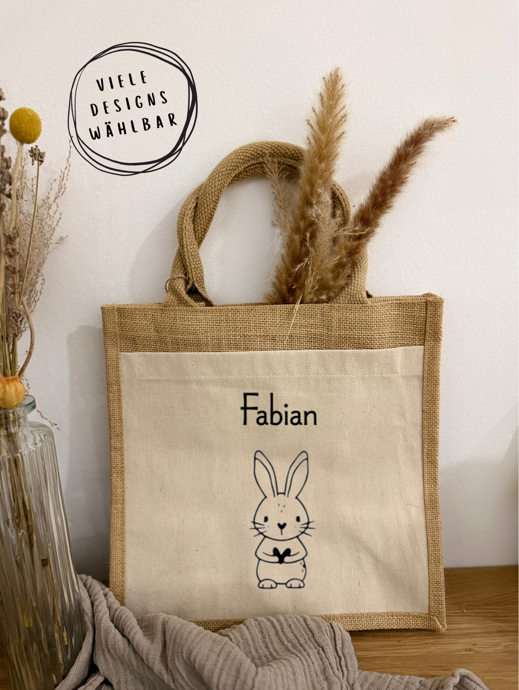 Osterkörbchen - Jutetasche