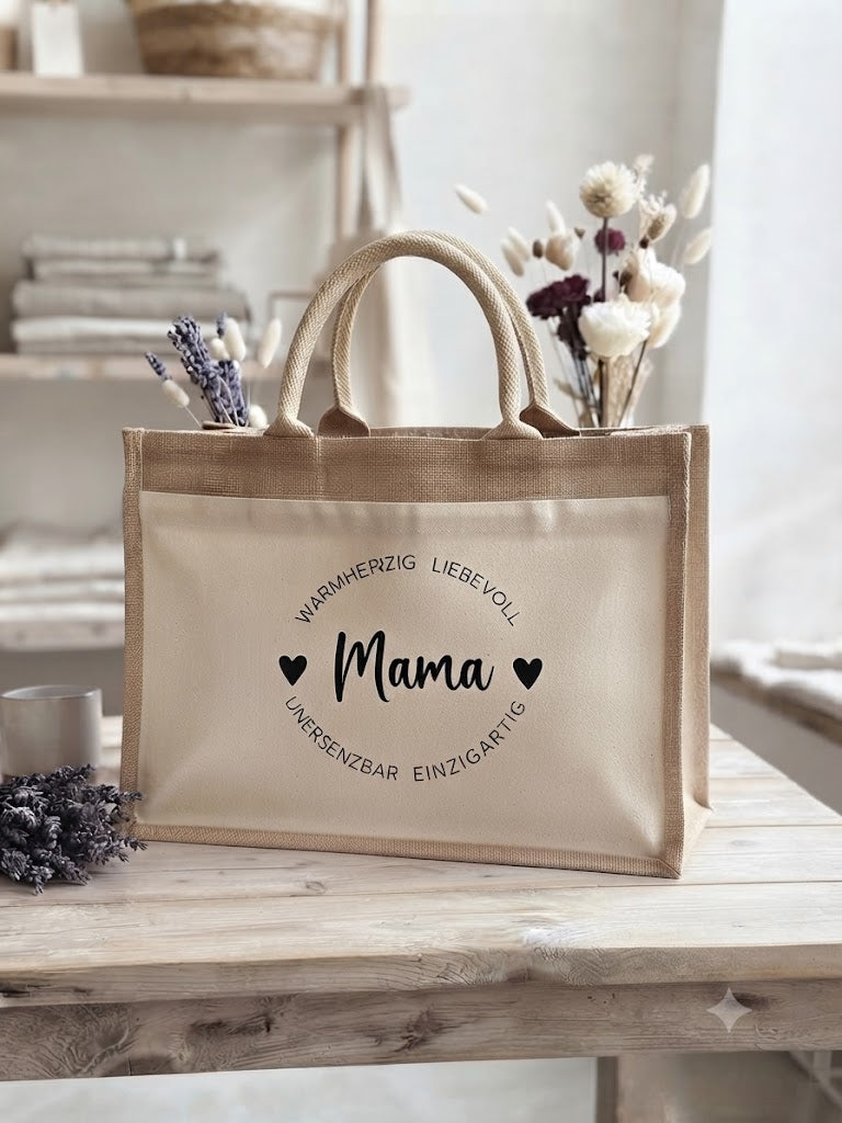 Jutetasche - Kreisdesign Personalisierbar