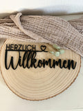 Türschild "Herzlich Willkommen"