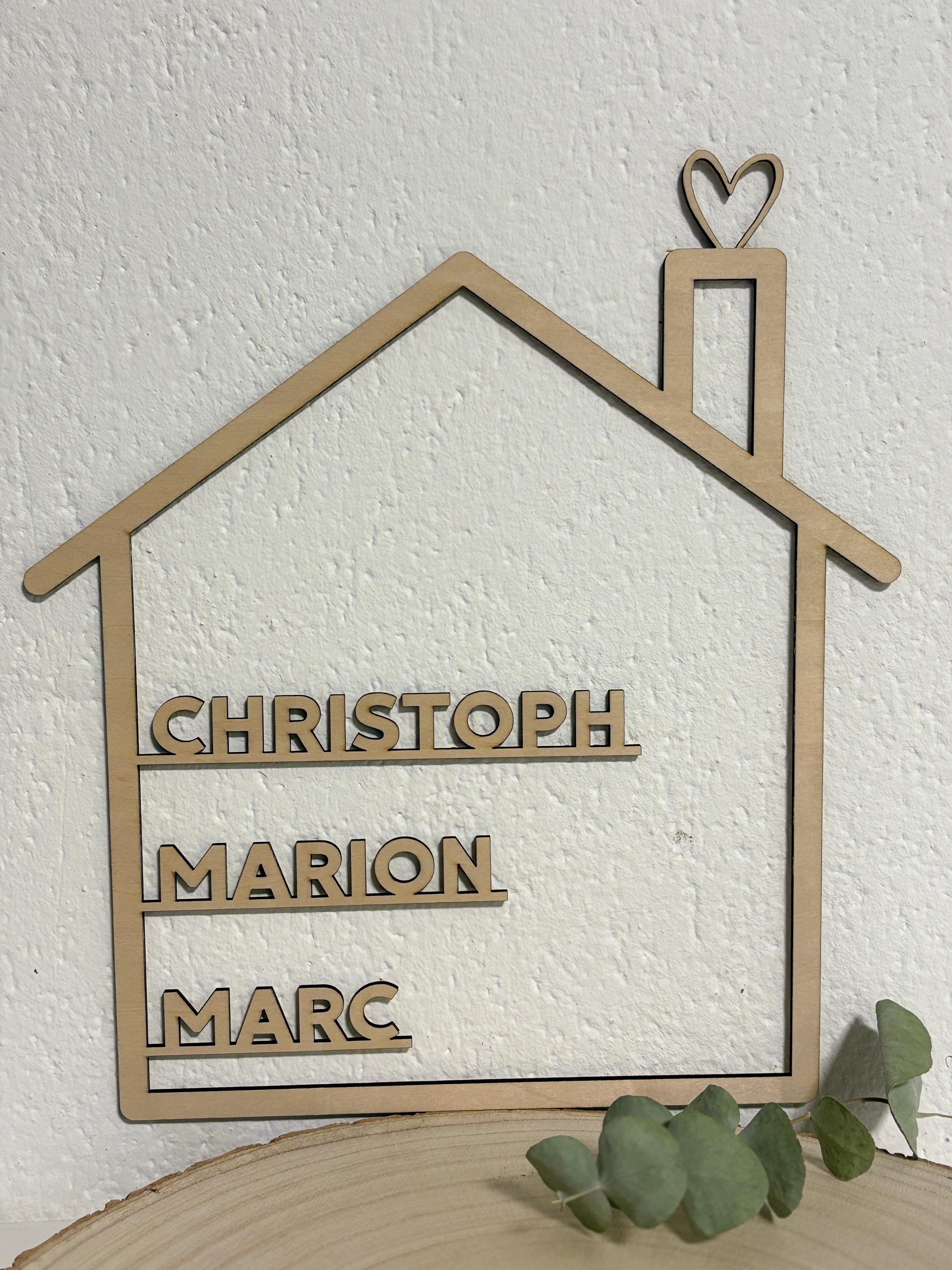 Haus mit Namen personalisiert