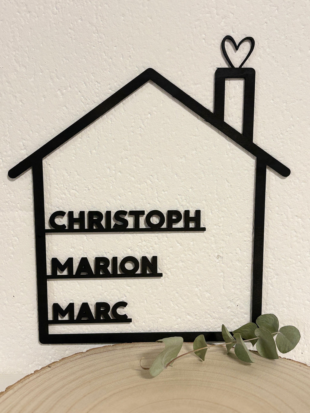 Haus mit Namen personalisiert