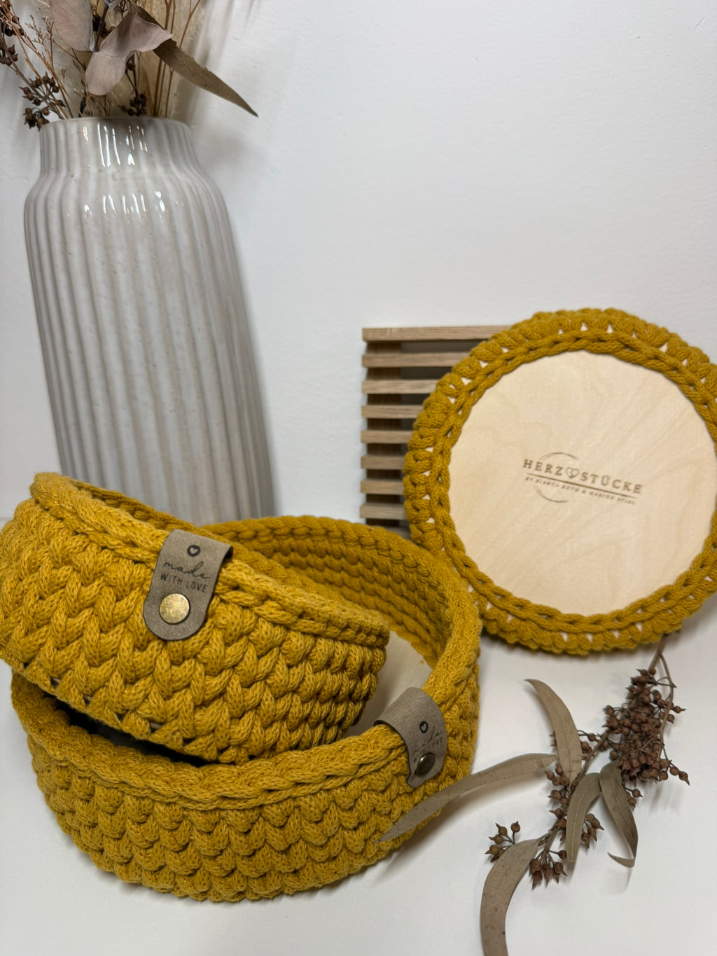 Häkelkörbchen "Mustard"