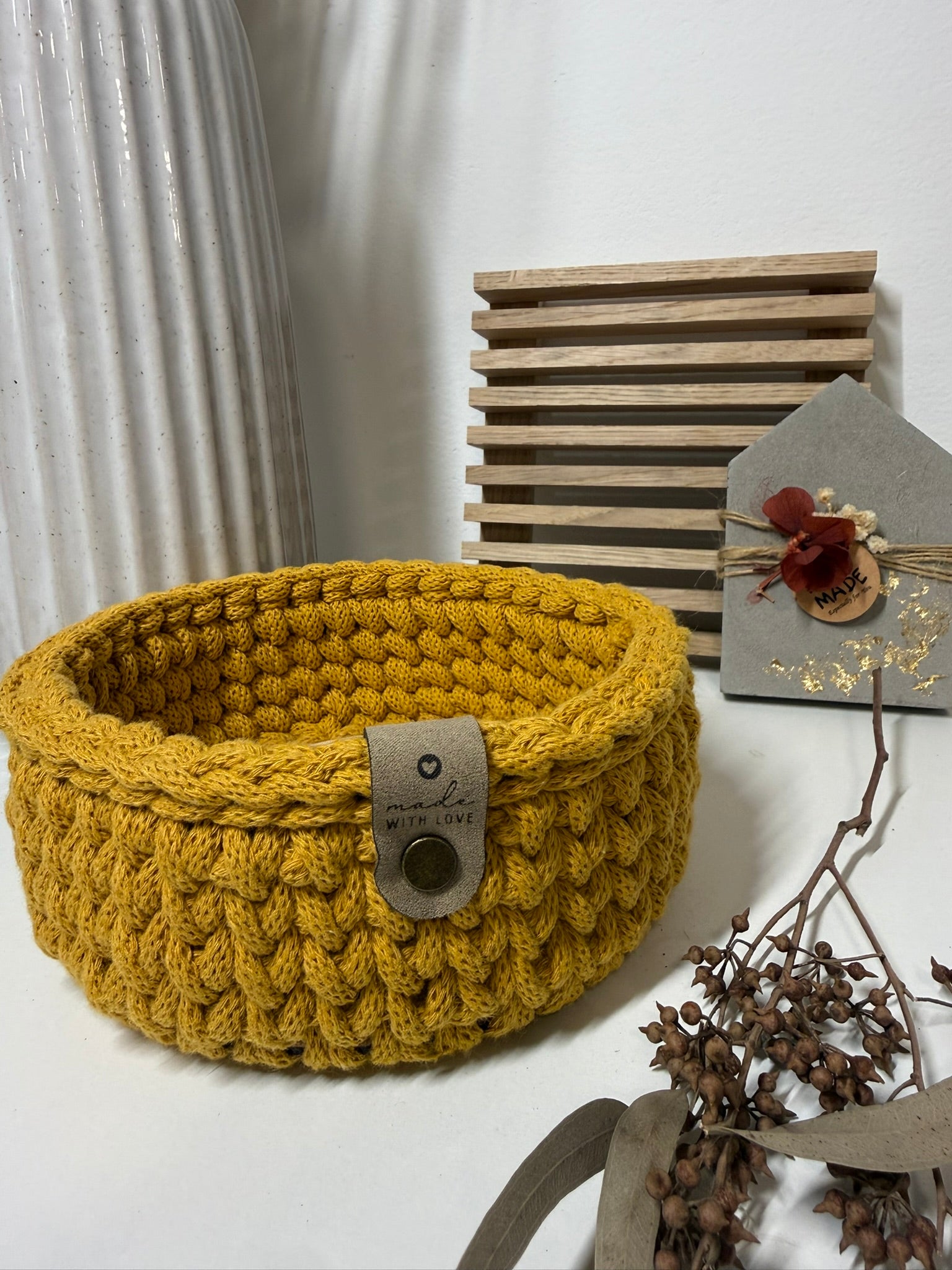 Häkelkörbchen "Mustard"