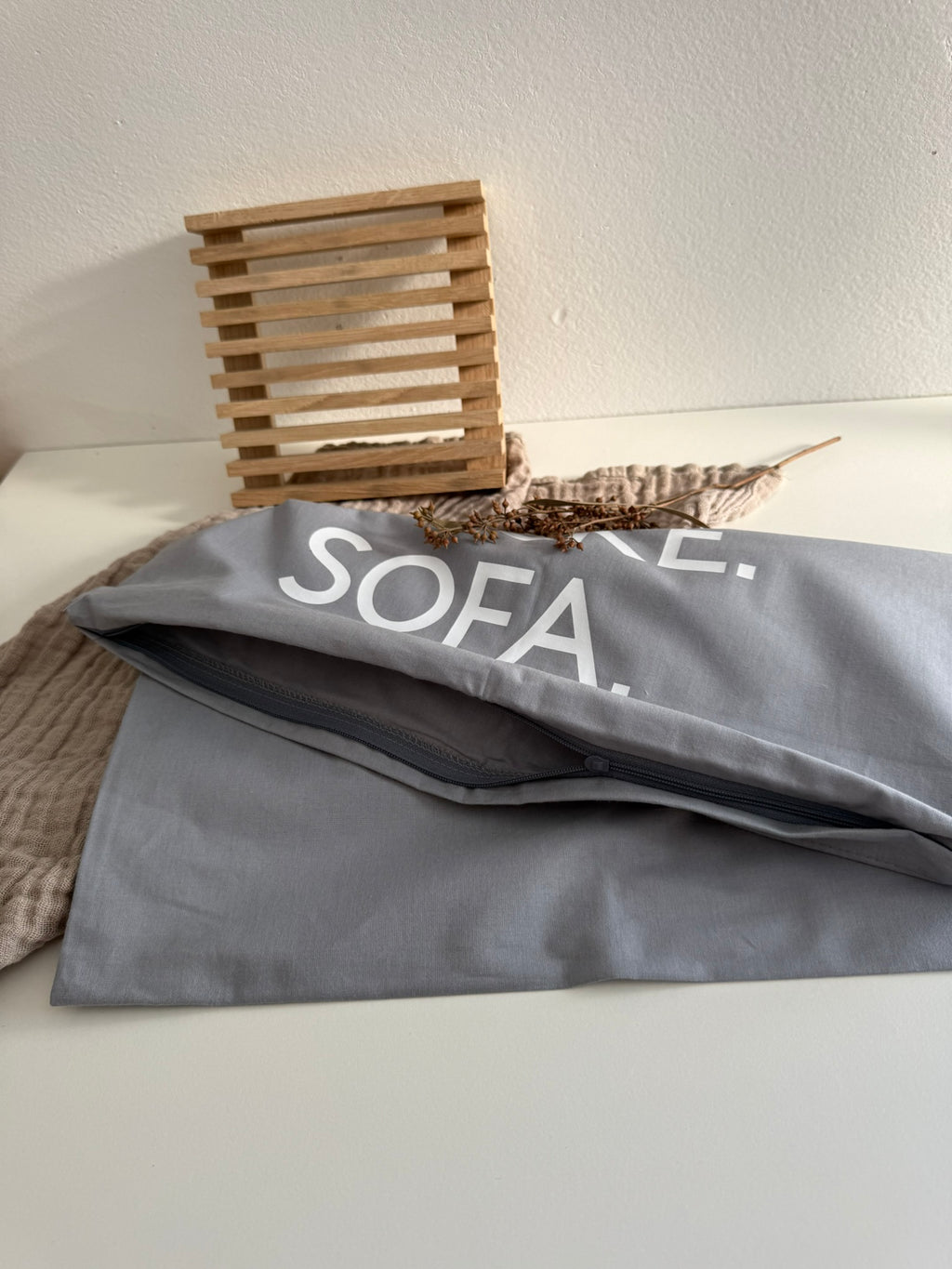 Kissenbezug - Kaffee, Buch, Decke, Sofa
