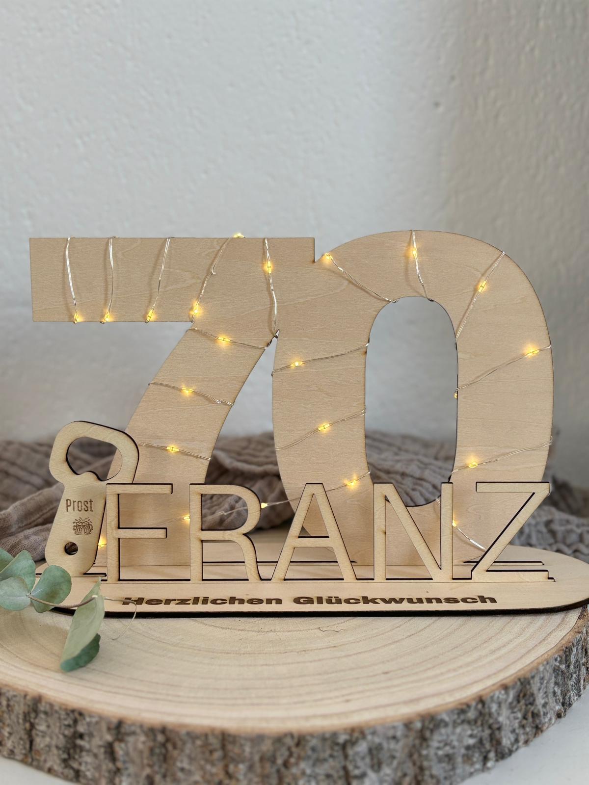 Personalisierte Zahl zum Geburtstag