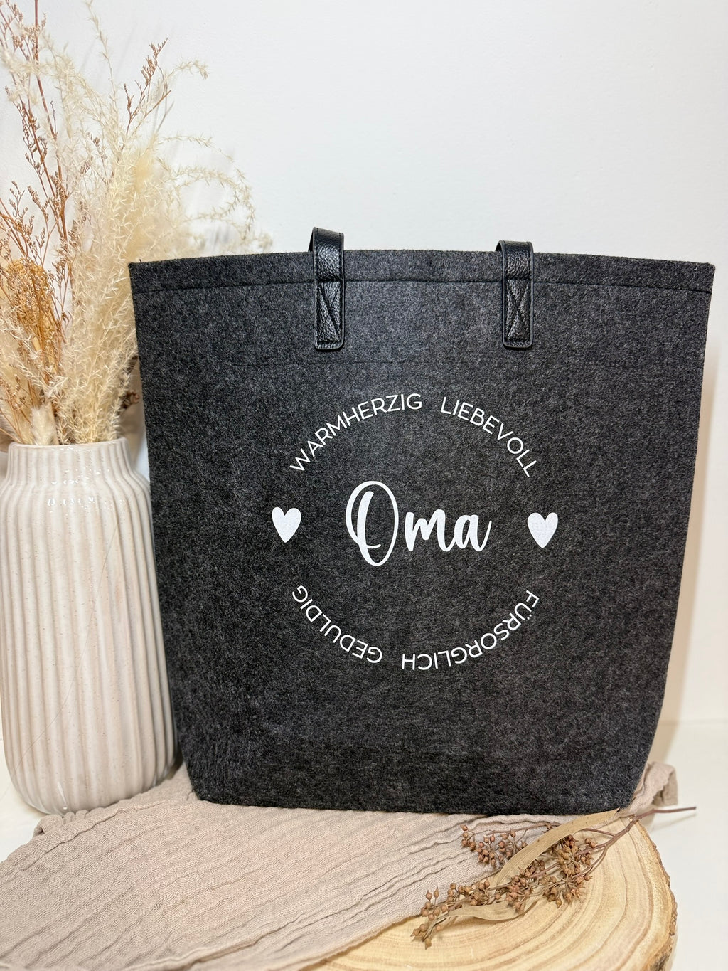 Filztasche - Kreisdesign Personalisierbar