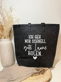 Filztasche - Ich geh nur schnell gute Laune holen