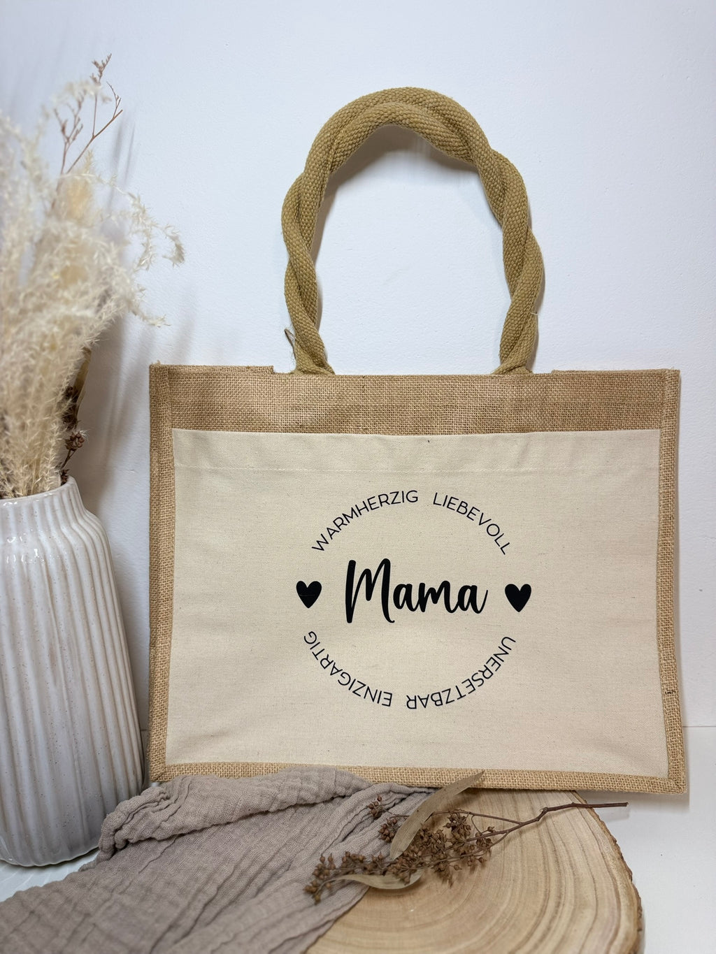 Jutetasche - Kreisdesign Personalisierbar