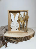 Hase mit Brille in Holzrahmen