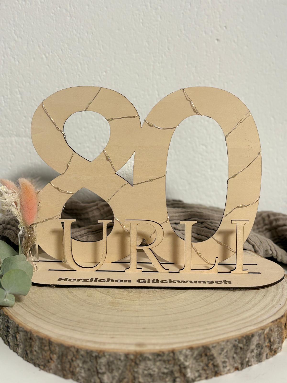 Personalisierte Zahl zum Geburtstag