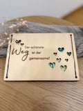 Geldgeschenk Holzkarte - Hochzeit, Design 1