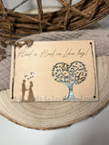 Geldgeschenk Holzkarte - Hochzeit, Design 2