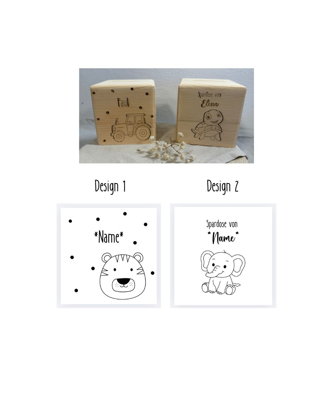Spardose - Kinderdesigns Personalisierbar