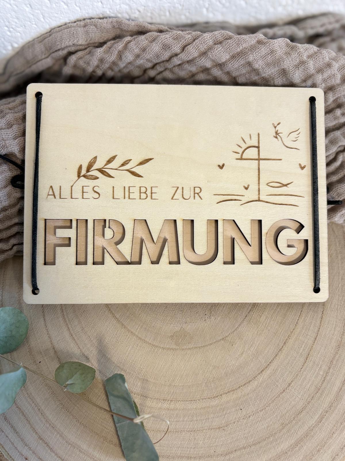 Geldgeschenk Holzkarte - Firmung