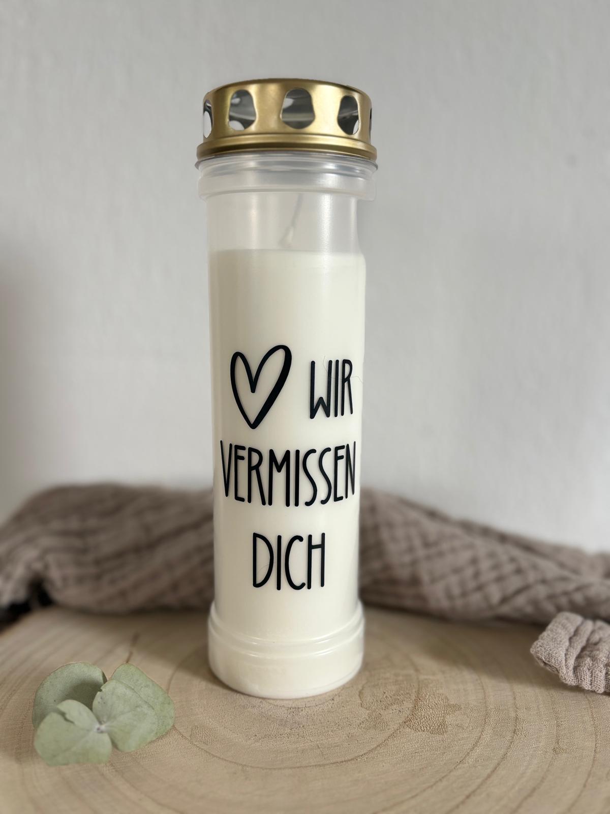 Grabkerze XL - Wir vermissen dich