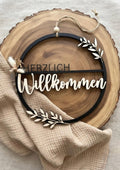 Türloop "Herzlich Willkommen schwarz/natur"