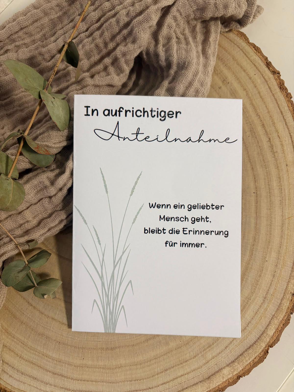 Trauerkarte - In aufrichtiger Anteilnahme