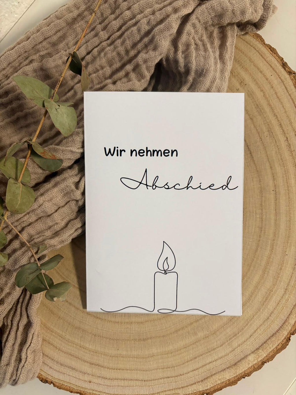 Trauerkarte - Wir nehmen Abschied (Kerze)