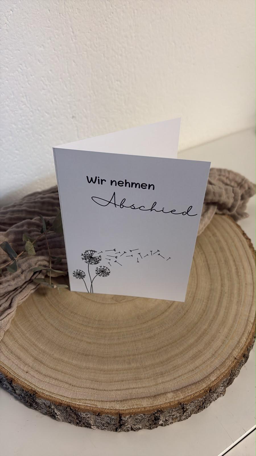 Trauerkarte - Wir nehmen Abschied (Blumen)