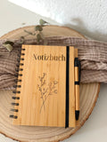 Notizbuch mit Kugelschreiber - Blumen
