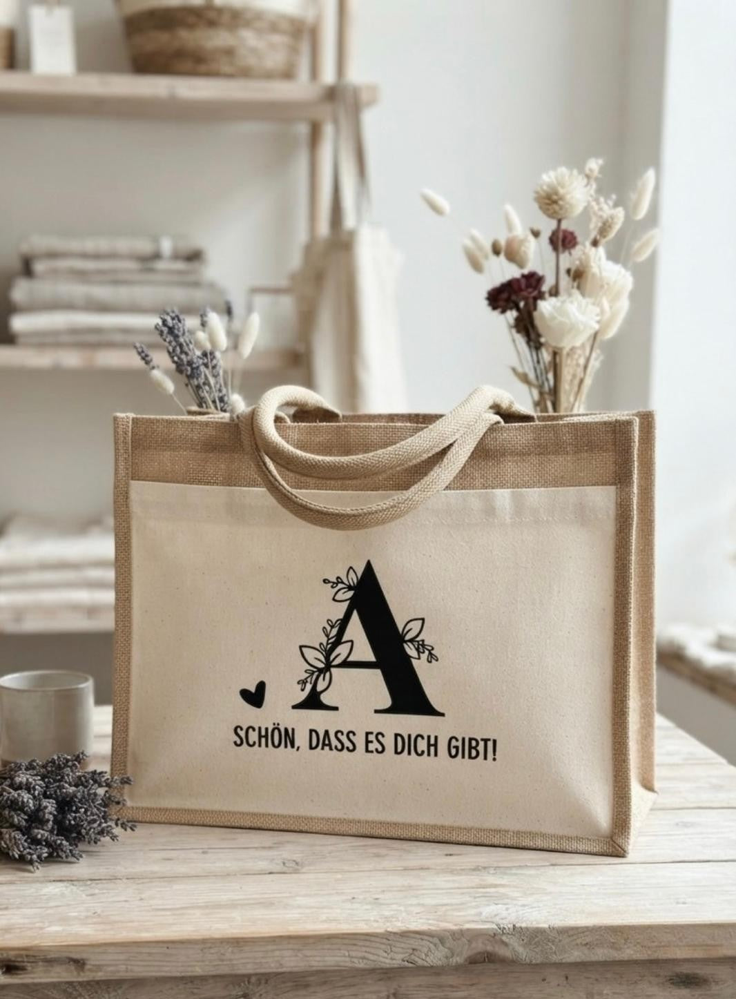 Jutetasche - Schön, dass es dich gibt!